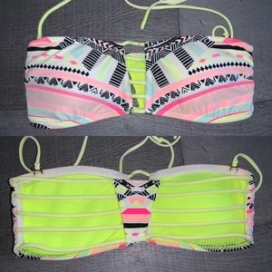Rip Curl Neon Bikini Strappy Back Top Size Medium